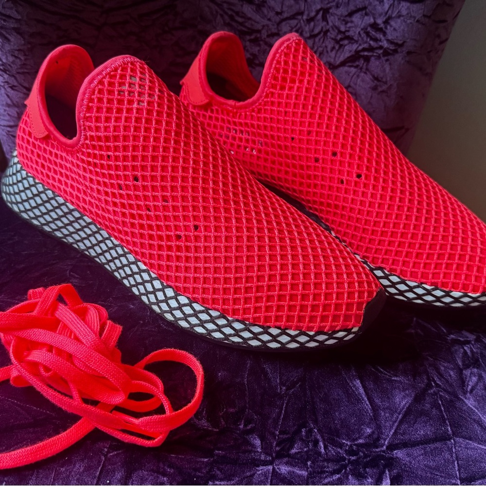 Adidas Neon Black Original Deerupt Runner Turbo Slip On Shoes Mens 10 Fast Ship